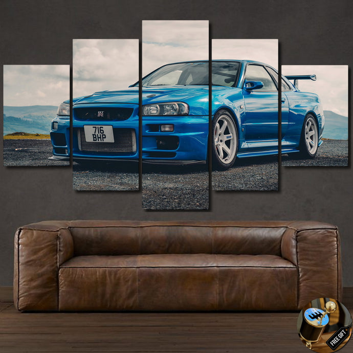 Nissan GT-R R34 Skyline Canvas FREE Shipping Worldwide!!