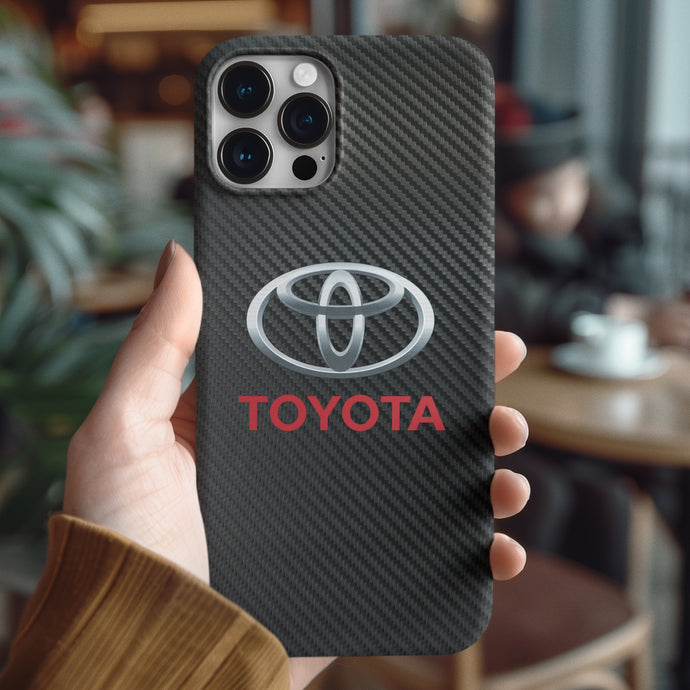 Toyota Carbon Fiber Tempered Glass iPhone Case FREE Shipping Worldwide