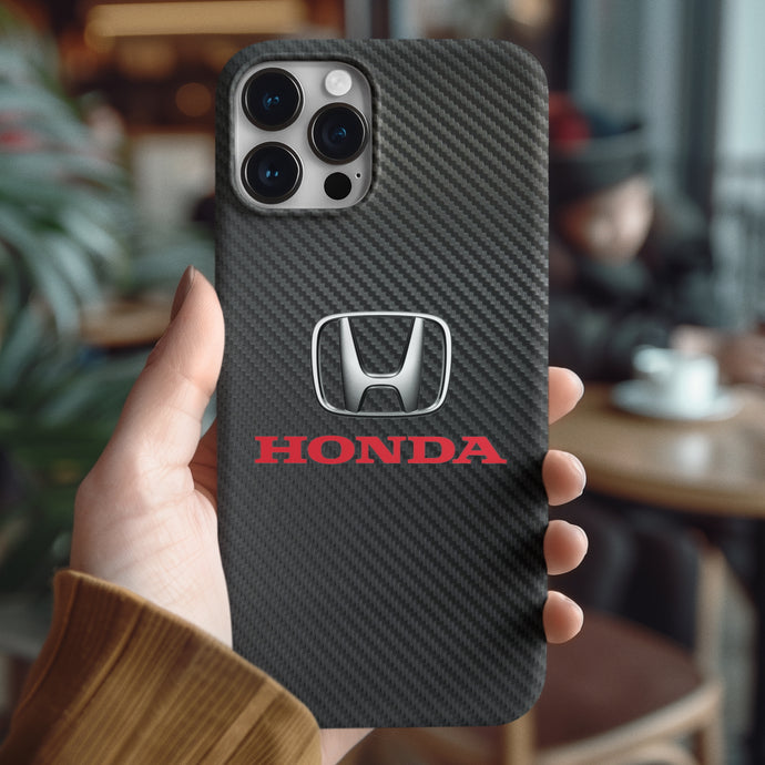 Honda Carbon Fiber Tempered Glass iPhone Case FREE Shipping Worldwide