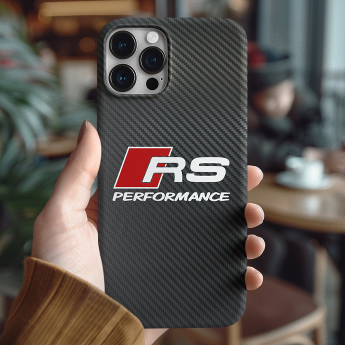 Audi RS Performance Carbon Fiber Tempered Glass iPhone Case FREE Shipping Worldwide