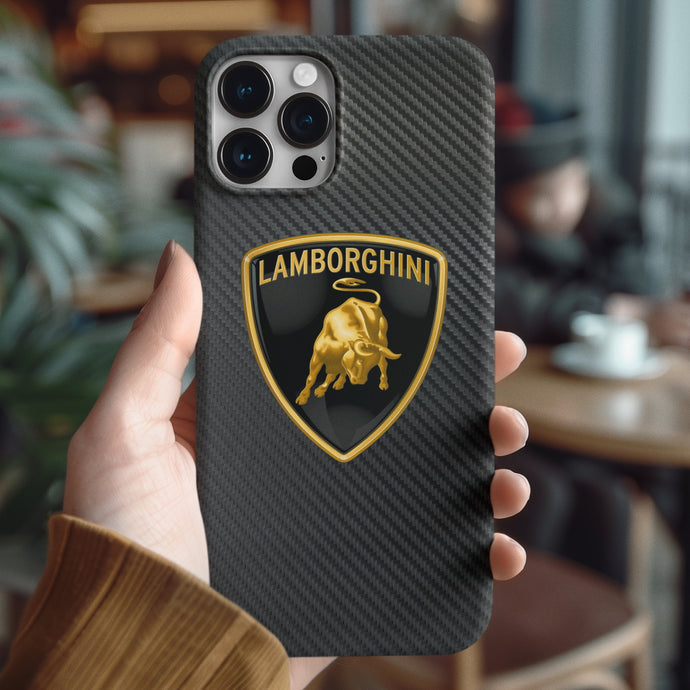 Lamborghini Carbon Fiber Tempered Glass iPhone Case FREE Shipping Worldwide