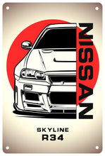 Load image into Gallery viewer, Nissan GTR R34 Skyline Decorative Metal Plate FREE Shipping Worldwide!!