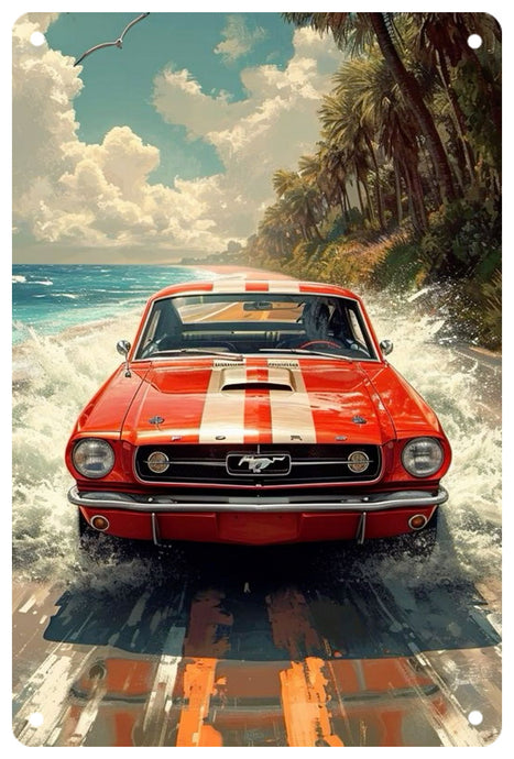 Ford Mustang Decorative Metal Plate FREE Shipping Worldwide!!