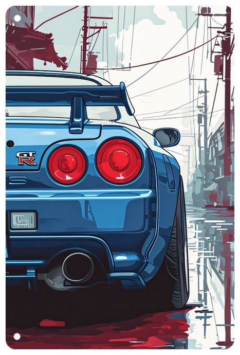 Nissan GTR R34 Skyline Decorative Metal Plate FREE Shipping Worldwide!!