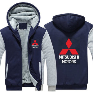 Mitsubishi Zipper Hoodie Sweatshirt Jacket Long Sleeve Jumper Clothing Apparel Lancer Evolution EVO Eclipse 3000GT Colt Mirage Outlander Pajero FREE Shipping Worldwide