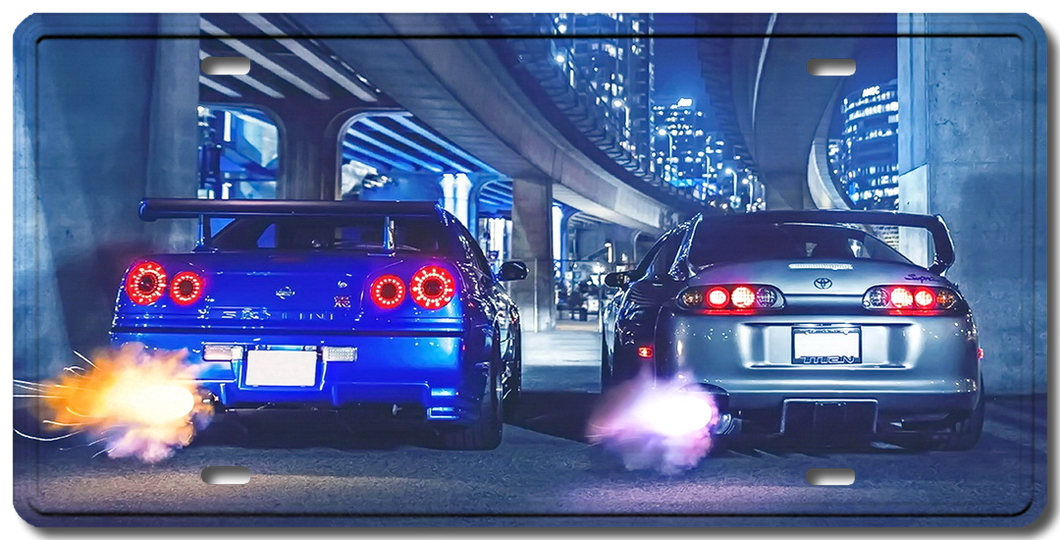 GT-R R34 & Supra Decorative License Plate FREE Shipping Worldwide!!