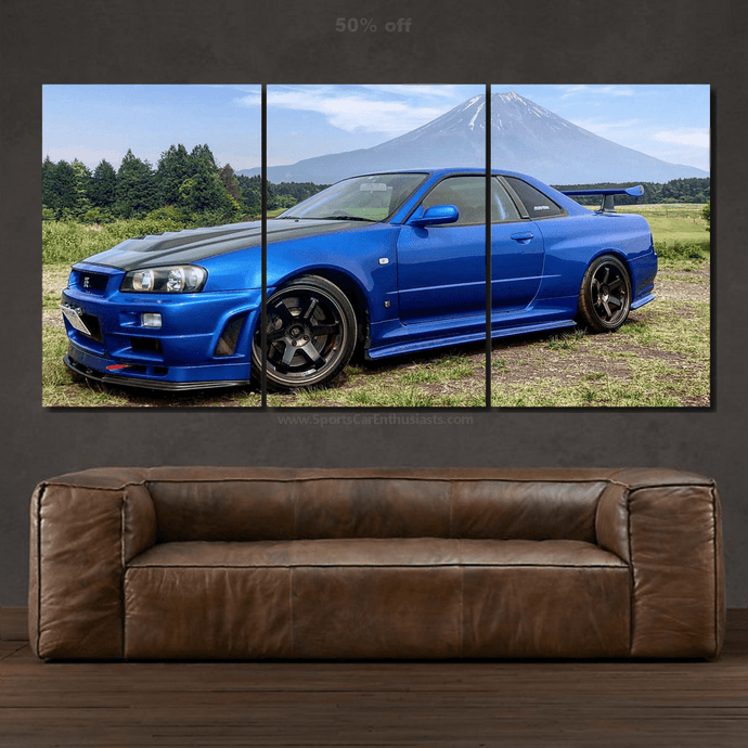 GT-R R34 Canvas FREE Shipping Worldwide!! - Sports Car Enthusiasts