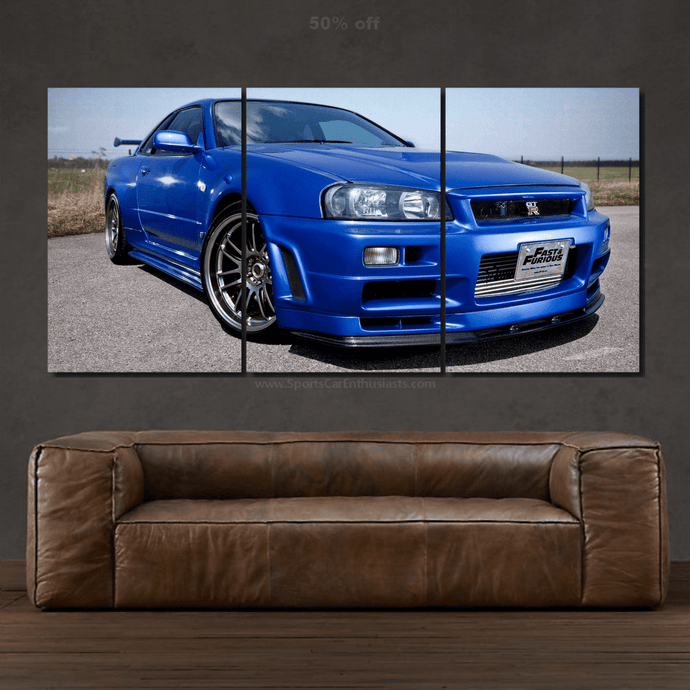 Nissan GT-R R34 Canvas FREE Shipping Worldwide!! - Sports Car Enthusiasts