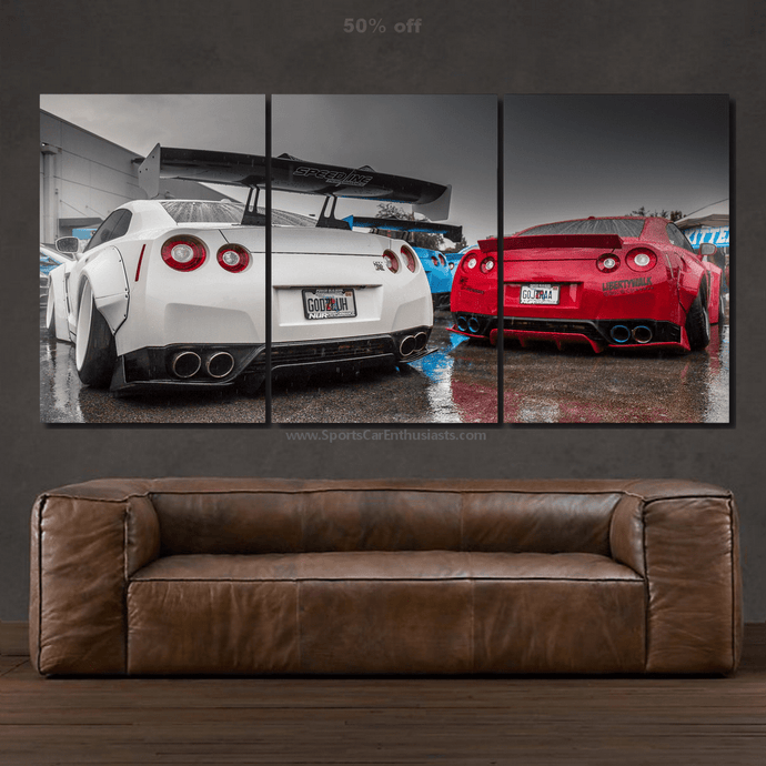 GT-R R35 Liberty Walk Canvas 3pcs FREE Shipping Worldwide!! - Sports Car Enthusiasts