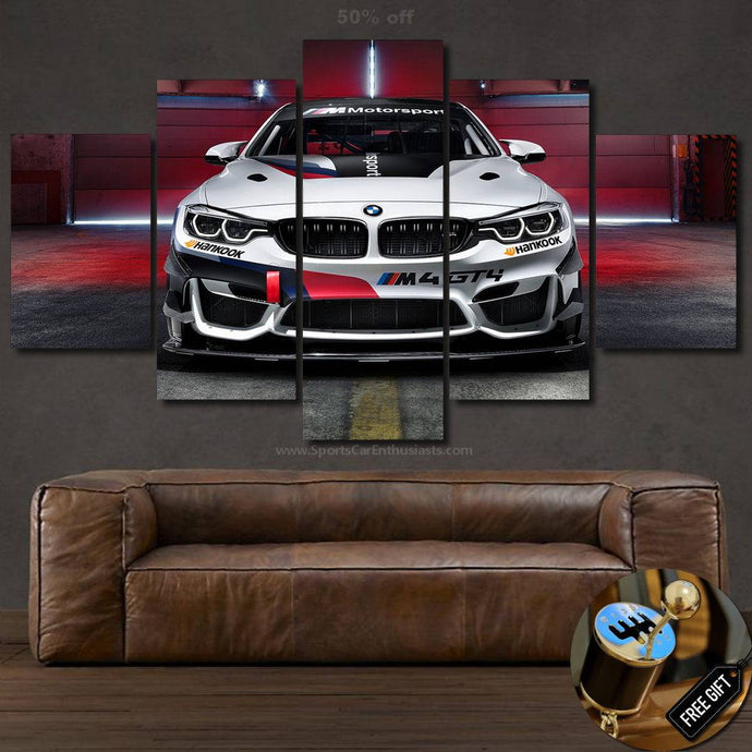 BMW M4 GT4 Canvas 3/5pcs FREE Shipping Worldwide!! - Sports Car Enthusiasts