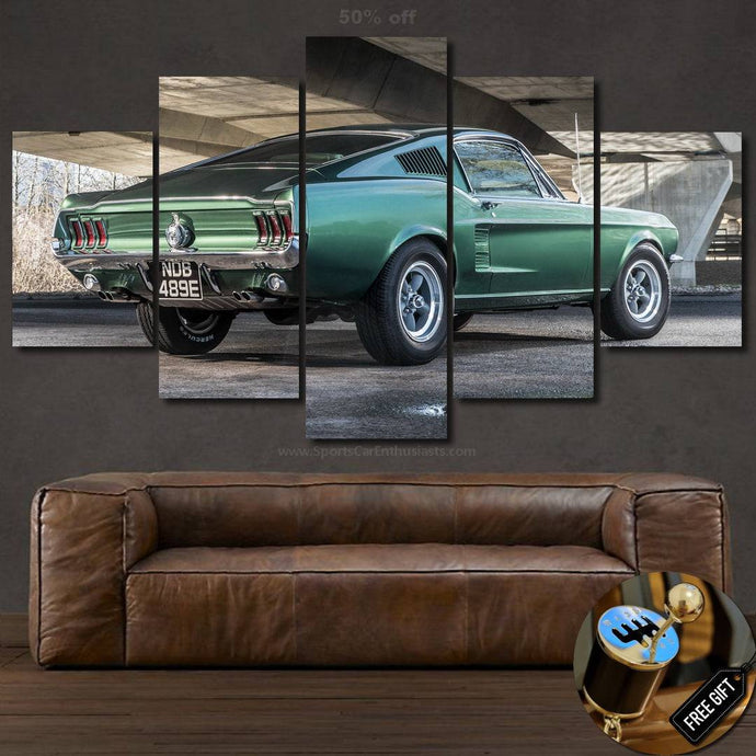 Ford Mustang Bullitt Canvas 3/5pcs FREE Shipping Worldwide!! - Sports Car Enthusiasts