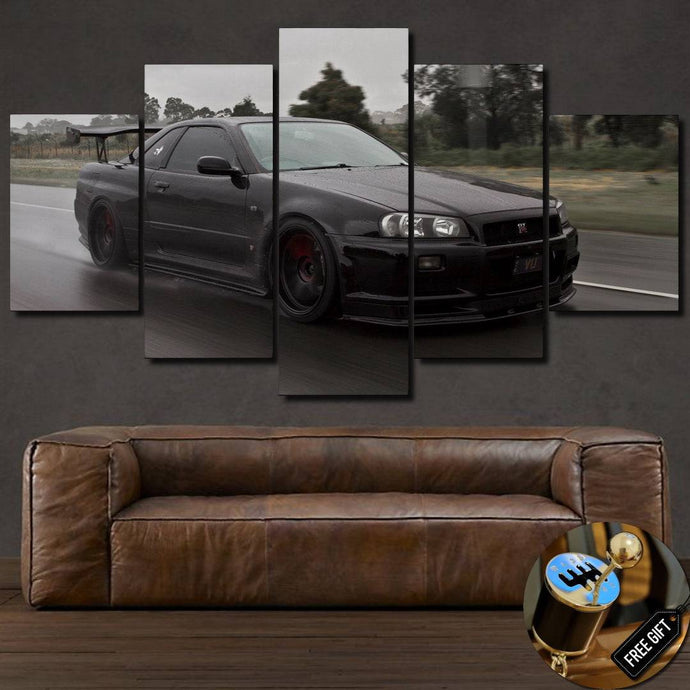 GT-R R34 Canvas 3/5pcs FREE Shipping Worldwide!! - Sports Car Enthusiasts