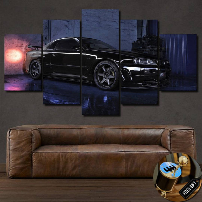 Nissan GT-R R34 Canvas 3/5pcs FREE Shipping Worldwide!! - Sports Car Enthusiasts